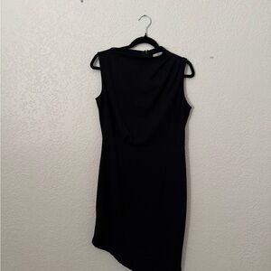 Chic Asymmetrical Black Dress